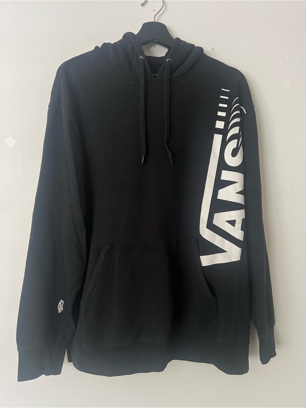 Vans Black Logo Hoodie sweatshirt, men’s L, skater streetwear casual